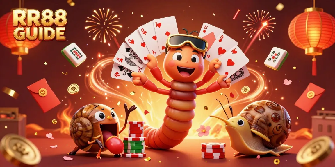 Experience the excitement of RR88 GUIDE with vibrant casino characters and festive elements.
