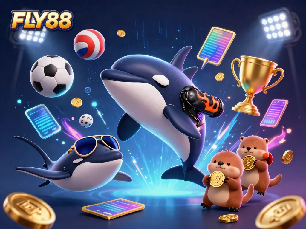 FLY88 engages players with thrilling gambling scenes featuring cartoon characters and dynamic game elements
