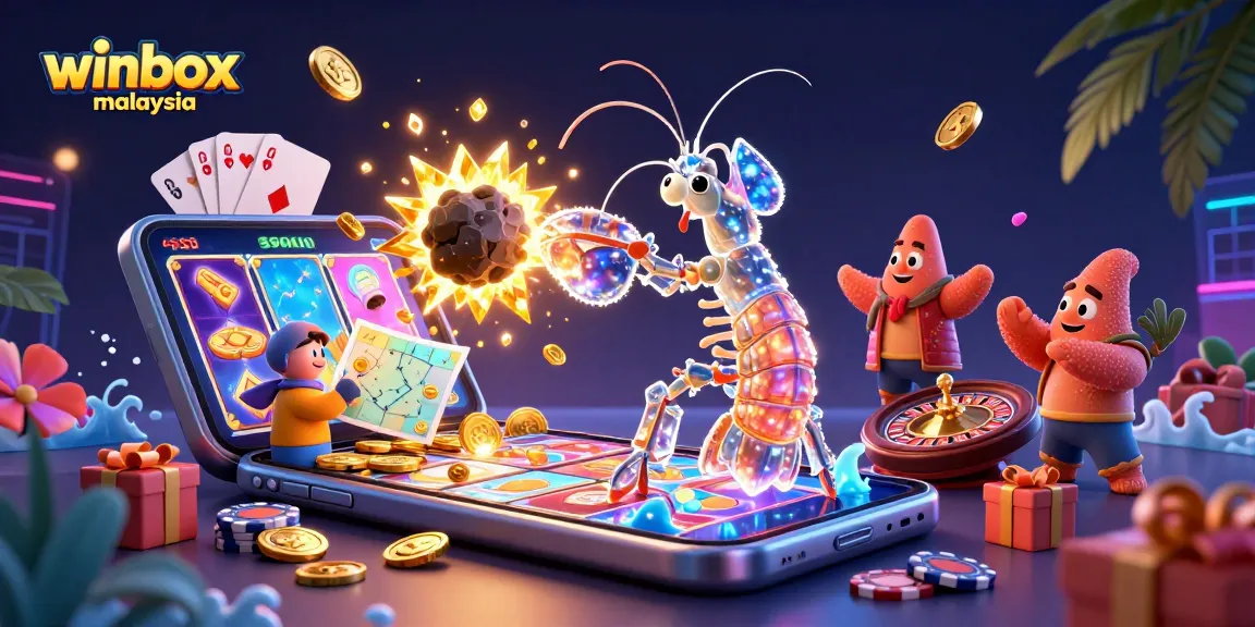 Winbox Malaysia: Engage in the thrilling 3D casino adventure with vibrant characters and dynamic game elements.