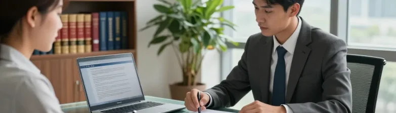 In a modern law office, a lawyer explains what is it worth when navigating legal matters, providing clients personalized consultation.